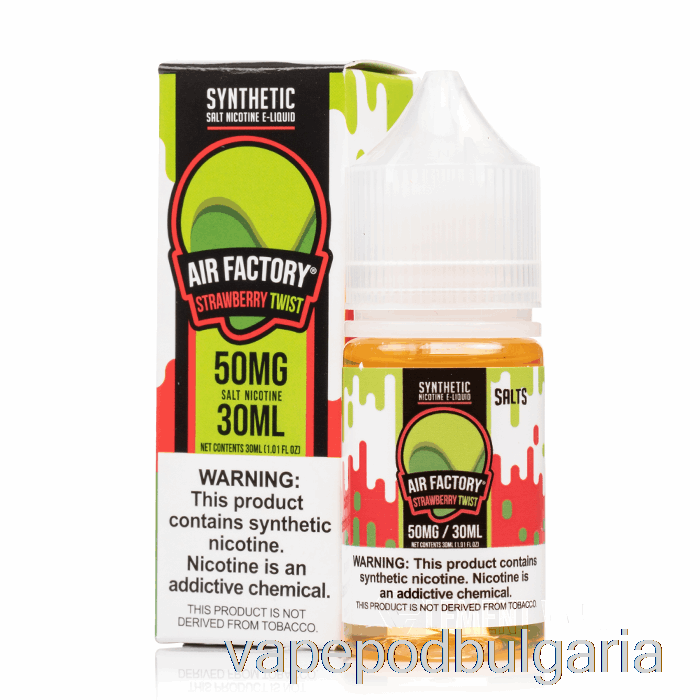 Vape 10000 Дръпки Strawberry Kiwi - Air Factory Salts Eliquids - 30ml 36mg